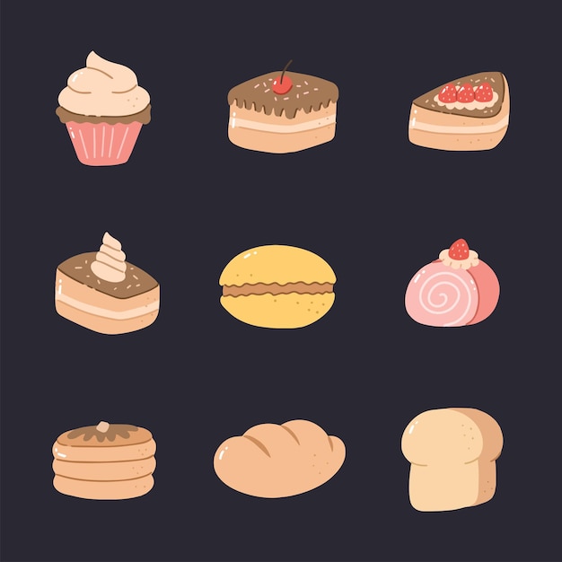 Ilustración vectorial dibujada a mano de un postre