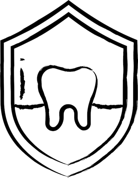 Ilustración vectorial dibujada a mano para la protección dental