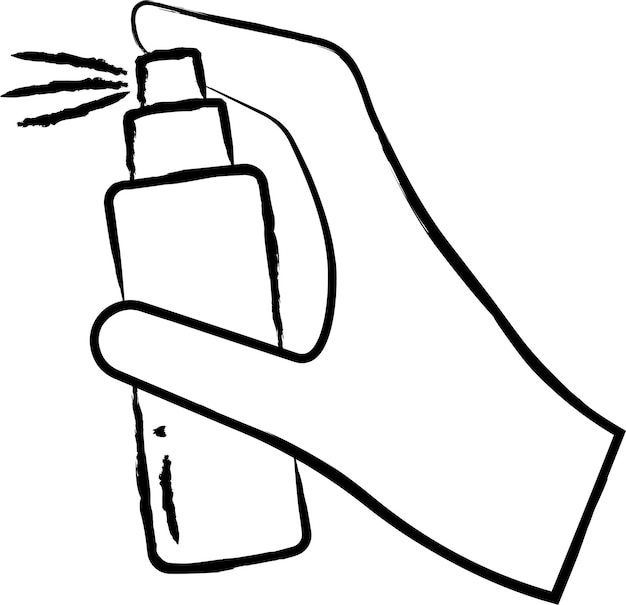 Ilustración vectorial dibujada a mano por el pulverizador