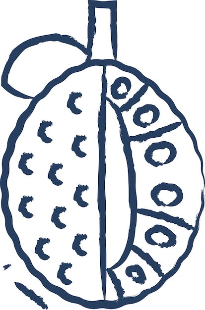 Ilustración vectorial dibujada a mano de una rebanada de jaca