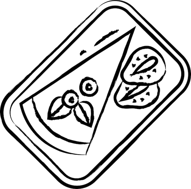 Ilustración vectorial dibujada a mano de la rebanada de pastel