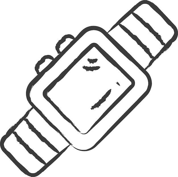 Ilustración vectorial dibujada a mano del reloj inteligente