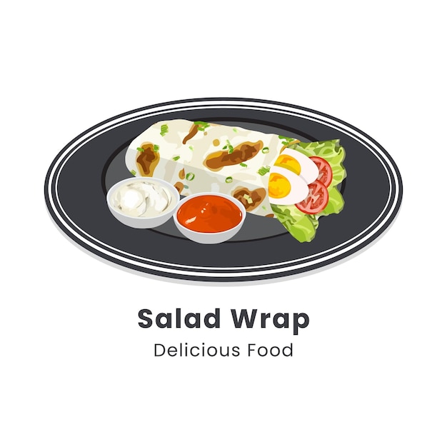 Ilustración vectorial dibujada a mano de Salad Wrap