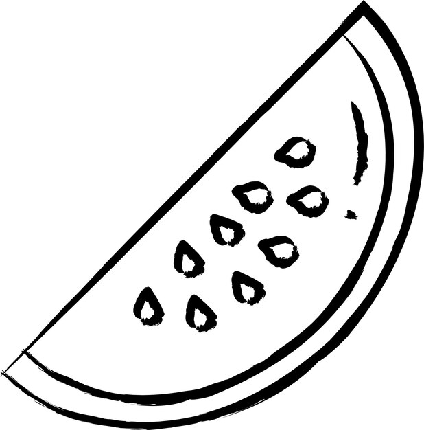 Ilustración vectorial dibujada a mano de la sandía