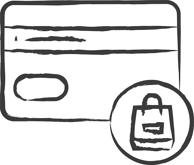 Ilustración vectorial dibujada a mano de la tarjeta de débito