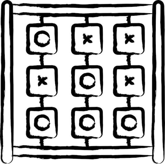 Ilustración vectorial dibujada a mano por Tic Tac Toe