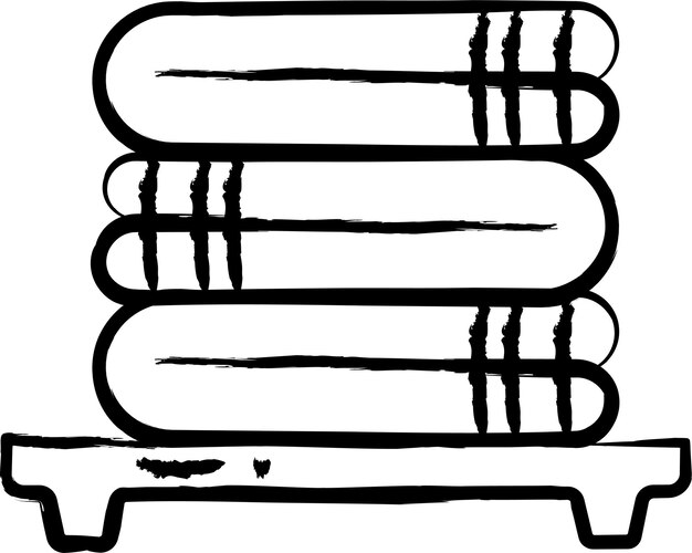 Ilustración vectorial dibujada a mano de las toallas