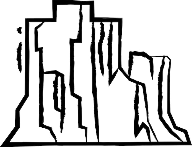 Ilustración vectorial dibujada a mano de la torre cárstica