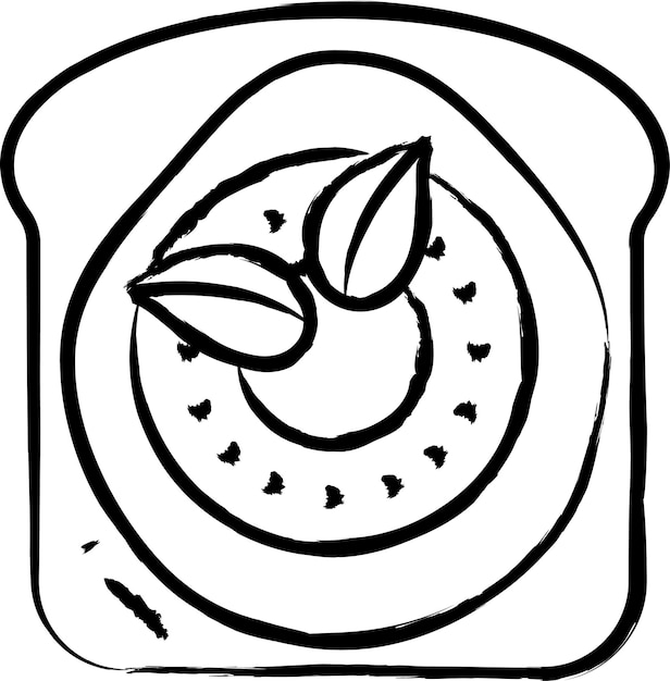 Ilustración vectorial dibujada a mano de las tostadas de piña