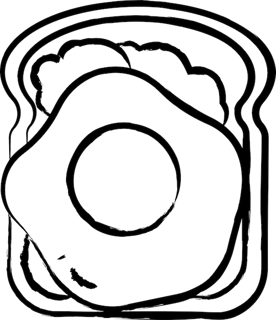Ilustración vectorial dibujada a mano de las tostadas de salmón