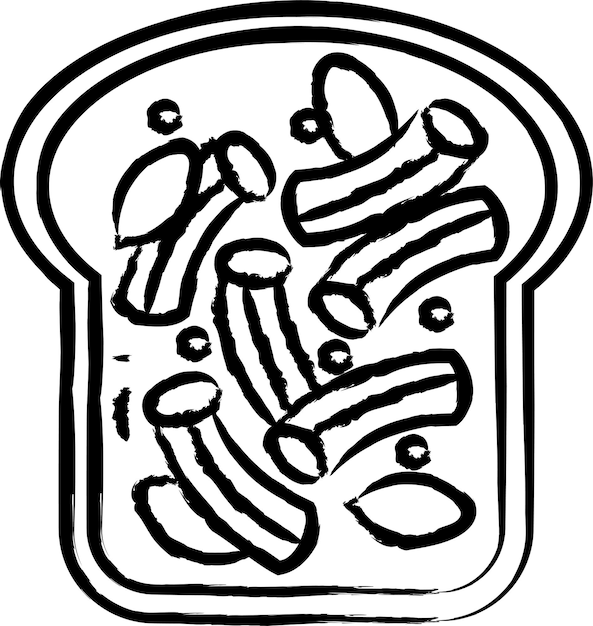 Ilustración vectorial dibujada a mano de las tostadas