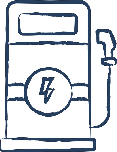 Ilustración vectorial dibujada a mano de la ubicación de EV