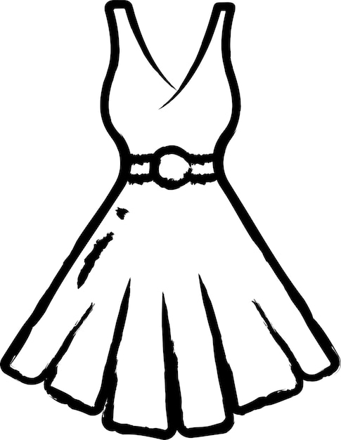 Ilustración vectorial dibujada a mano del vestido