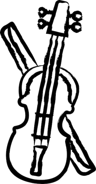 Ilustración vectorial dibujada a mano para violín