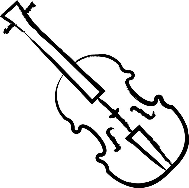 Ilustración vectorial dibujada a mano para violín