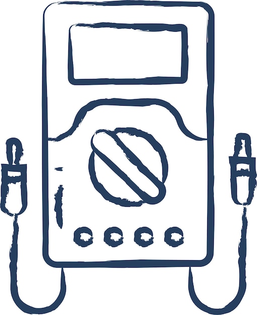 Ilustración vectorial dibujada a mano del voltímetro