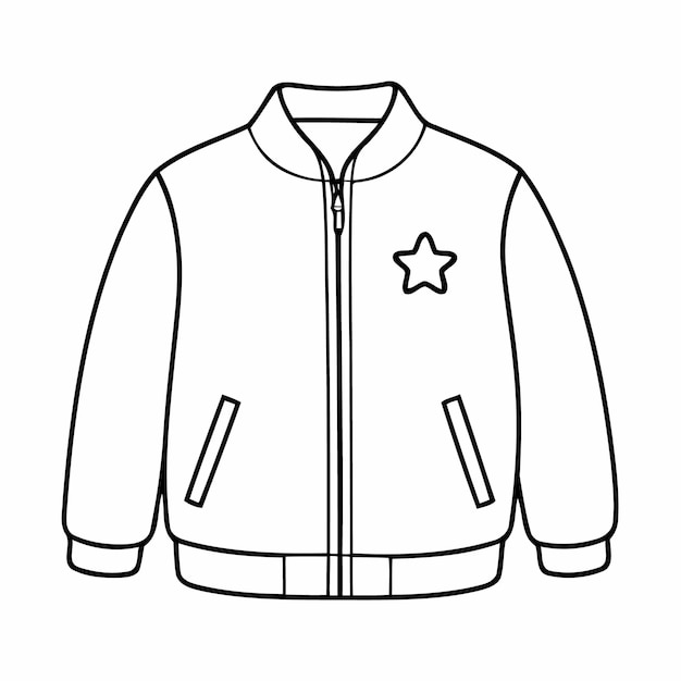 Ilustración vectorial de un dibujo de chaqueta lindo para la actividad de colorear niños
