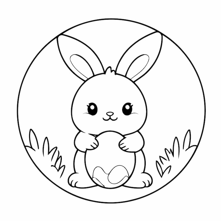 Vector ilustración vectorial de un dibujo de conejo lindo para niños