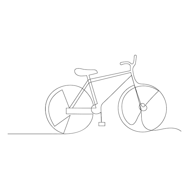 Ilustración vectorial de dibujo de una línea continua de bicicleta