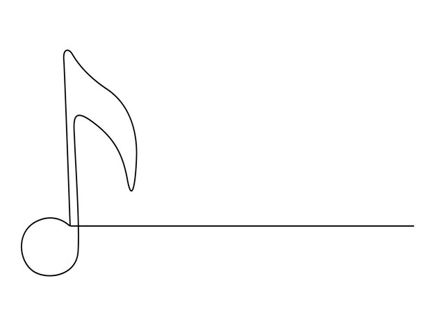 Ilustración vectorial de dibujo de una línea continua de clave triple