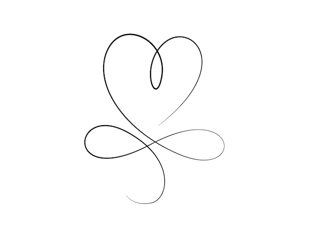 Ilustración vectorial de dibujo de una línea continua del corazón