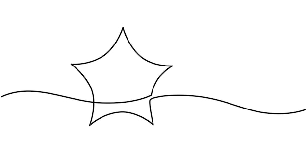 Ilustración vectorial de dibujo de una línea continua de estrellas Ilustración vectoria premium de dibujo continuo de líneas de iconos de estrellas