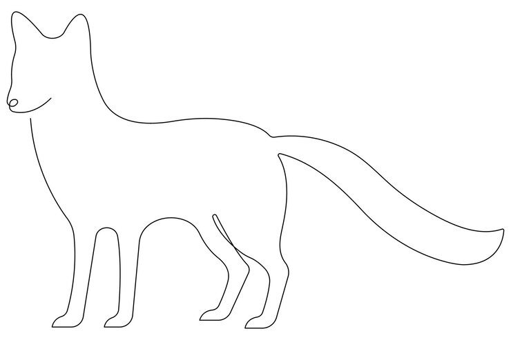 Vector ilustración vectorial de dibujo de una línea continua de fox
