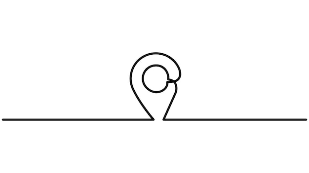 Ilustración vectorial de dibujo en línea continua con icono de ubicación minimalista