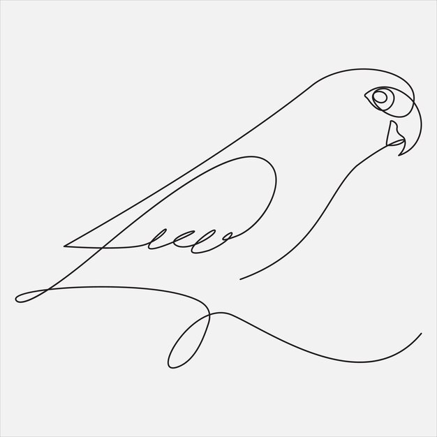 Ilustración vectorial de dibujo de línea continua a mano arte de aves