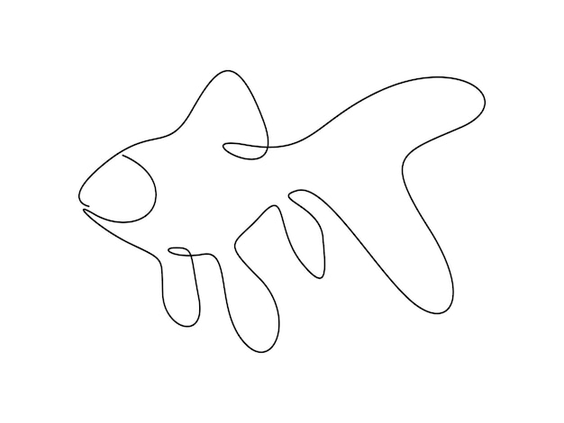 Ilustración vectorial de dibujo de una línea continua de peces dorados