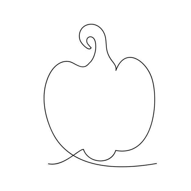Ilustración vectorial de dibujo de una línea continua de pimienta