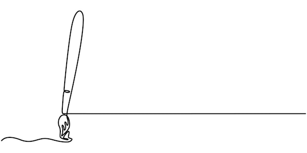 Ilustración vectorial de dibujo de una línea continua con pincel