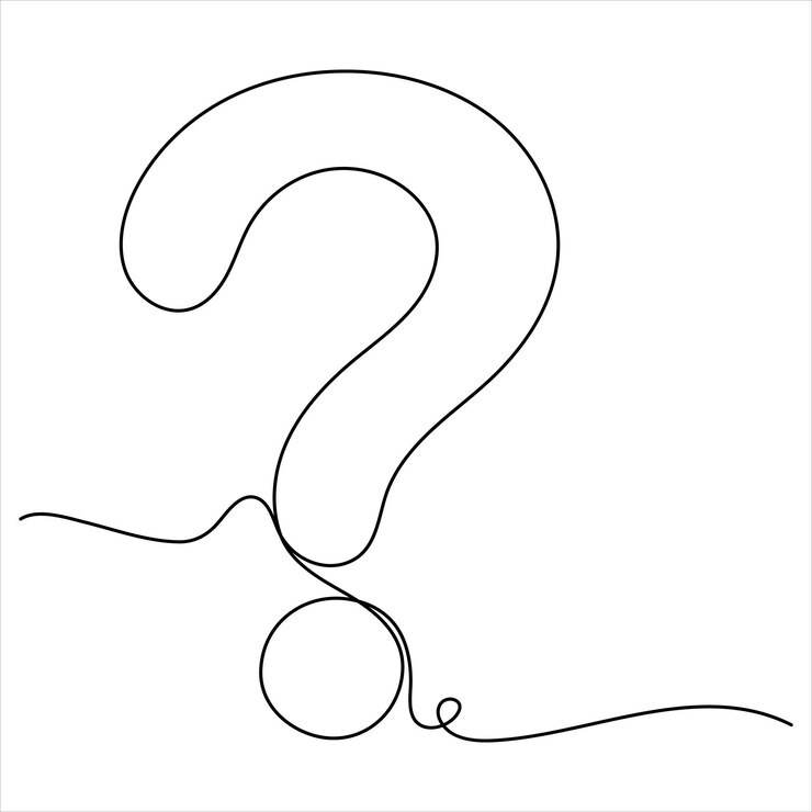 Vector ilustración vectorial de dibujo de una línea continua con signo de interrogación