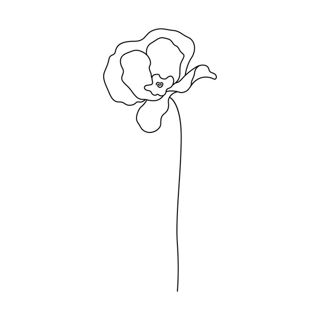 Ilustración vectorial de dibujo de líneas continuas de flores dibujadas a mano
