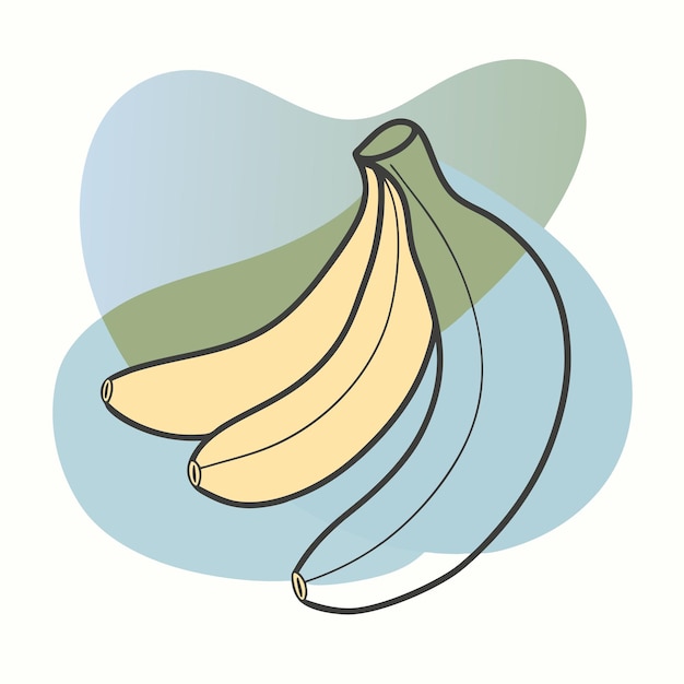 Ilustración vectorial de dibujo de líneas continuas de plátanos 13