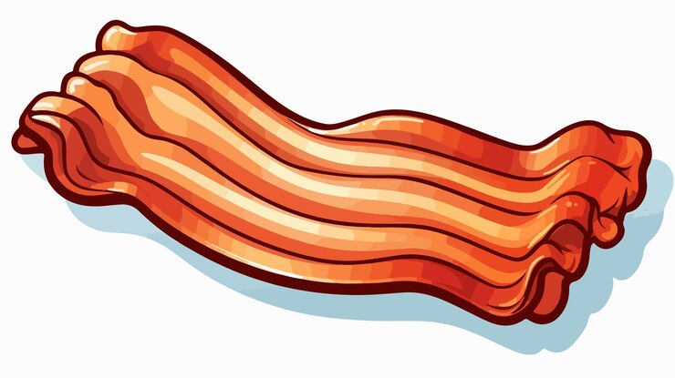 Vector ilustración vectorial de dibujo de líneas de tocino de dibujos animados