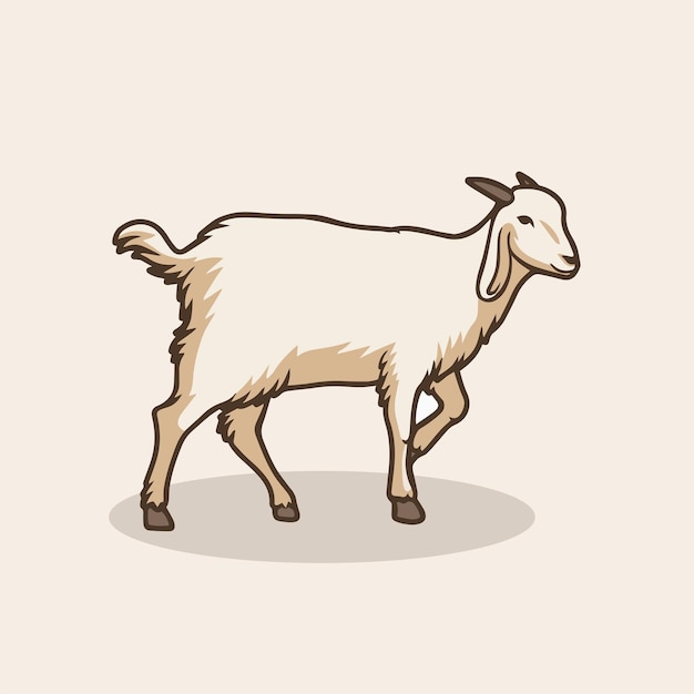 Ilustración vectorial del dibujo a mano de la cabra de Eid Al Adha Mubarak