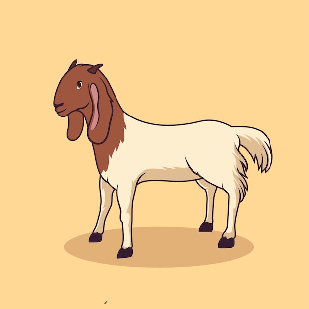 Ilustración vectorial del dibujo a mano de la cabra de Eid Al Adha Mubarak