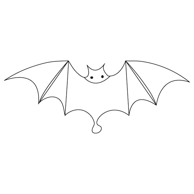Ilustración vectorial de dibujo de murciélago lindo de una sola línea continua