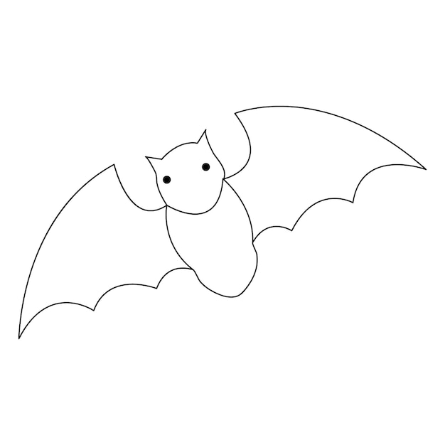 Ilustración vectorial de dibujo de murciélago lindo de una sola línea continua