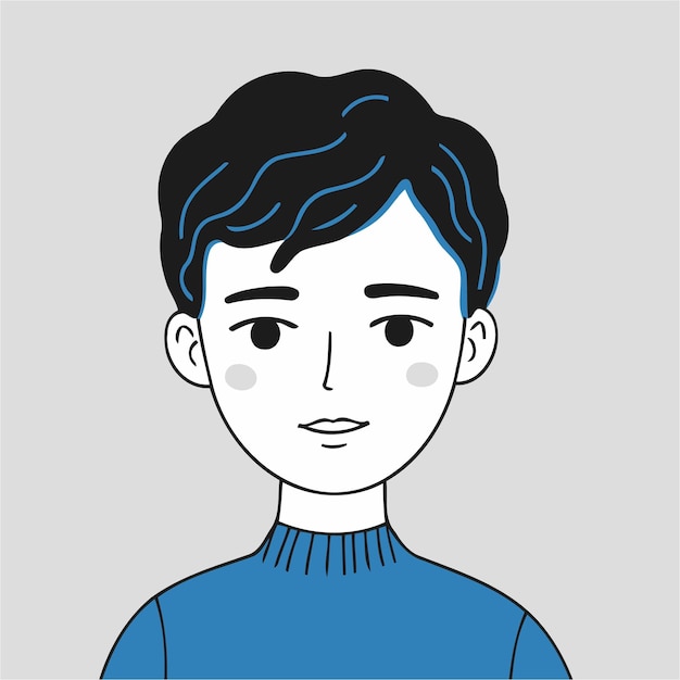 Ilustración vectorial de un dibujo de un niño lindo para página de colorear