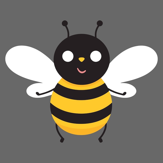 Ilustración vectorial de dibujos animados de abejas divertidas de PrintCute