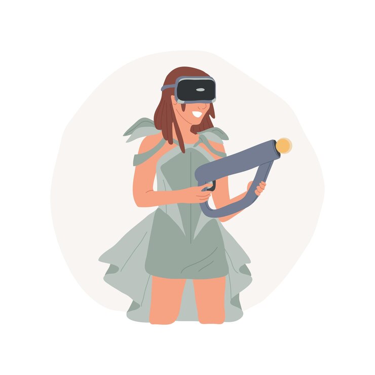 Vector ilustración vectorial de dibujos animados aislados del controlador de disparo