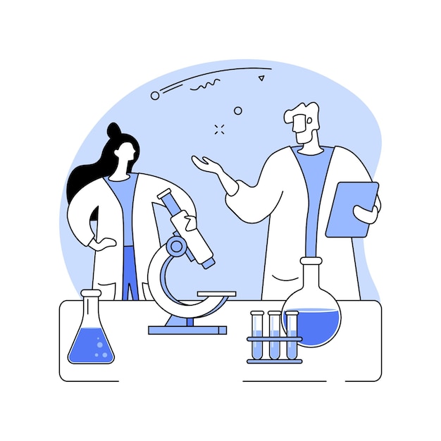 Ilustración vectorial de dibujos animados aislados de ingeniería biomédica