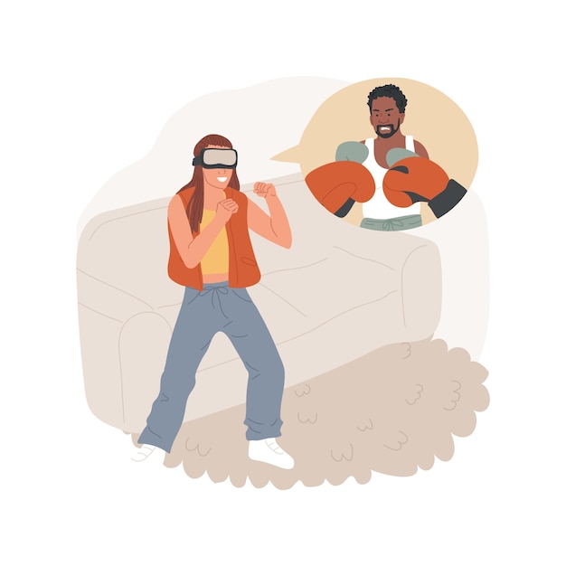 Ilustración vectorial de dibujos animados aislados de lucha