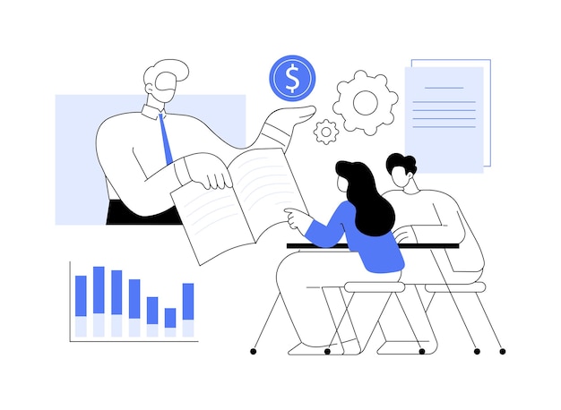 Ilustración vectorial de dibujos animados aislados para planificadores financieros