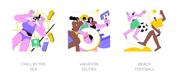 Ilustración vectorial de dibujos animados aislados en la playa