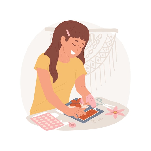 Ilustración vectorial de dibujos animados aislados de scrapbooking