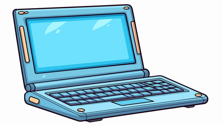 Vector ilustración vectorial de dibujos animados antiguos para computadoras portátiles