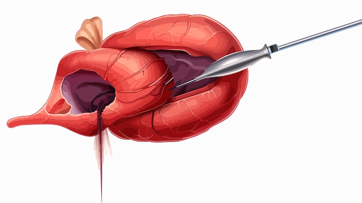 Vector ilustración vectorial de dibujos animados de apendicectomía para educación médica e infografías de atención médica